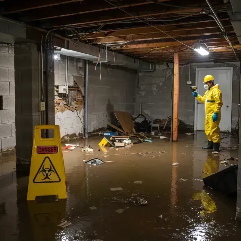 Flooded Basement Electrical Hazard in Norwalk, OH Property